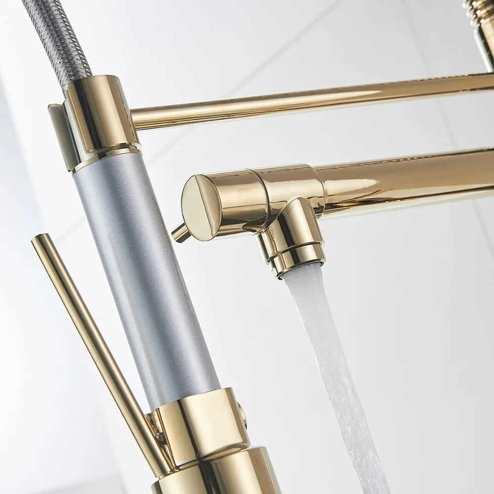 Fapully Luxury Tall And Big Kitchen Faucet Pull Out Mixer Tap Spring
