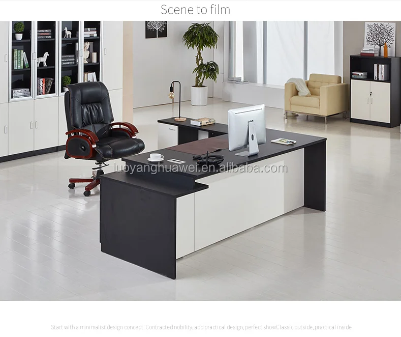 Modern Design L Shape Office Desks Wooden Boss Manager Executive Modern Design L Shape Office Desks