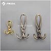 Hot sale simple chrome plated zinc alloy decorative double wall hooks 6542