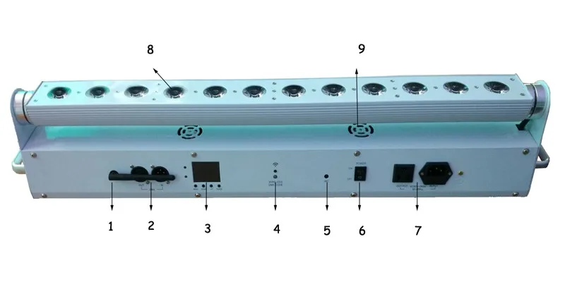 Lithium Battery Powered Led Wall Washer 6 in 1 Led Battery Operated Bar 12x18w Rgbwa uv Bar Led Light Wireless Dmx