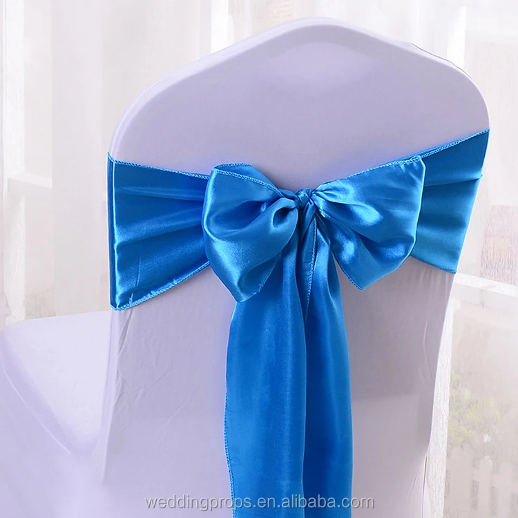Satin sash-turquoise blue