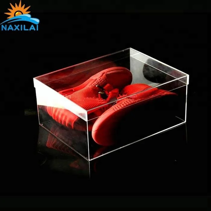 Naxilai Custom Design Acrylic Shoe Box Acrylic Sneaker Shoe Box