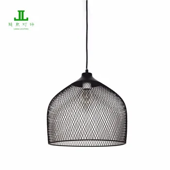 high quality black linear mesh round shade pendant lamp vintage