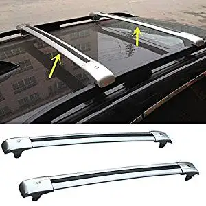 2pcs Blk Steel Roof Rack Cross Bar Luggage Carrier Rail For 11-15 Grand Cherokee