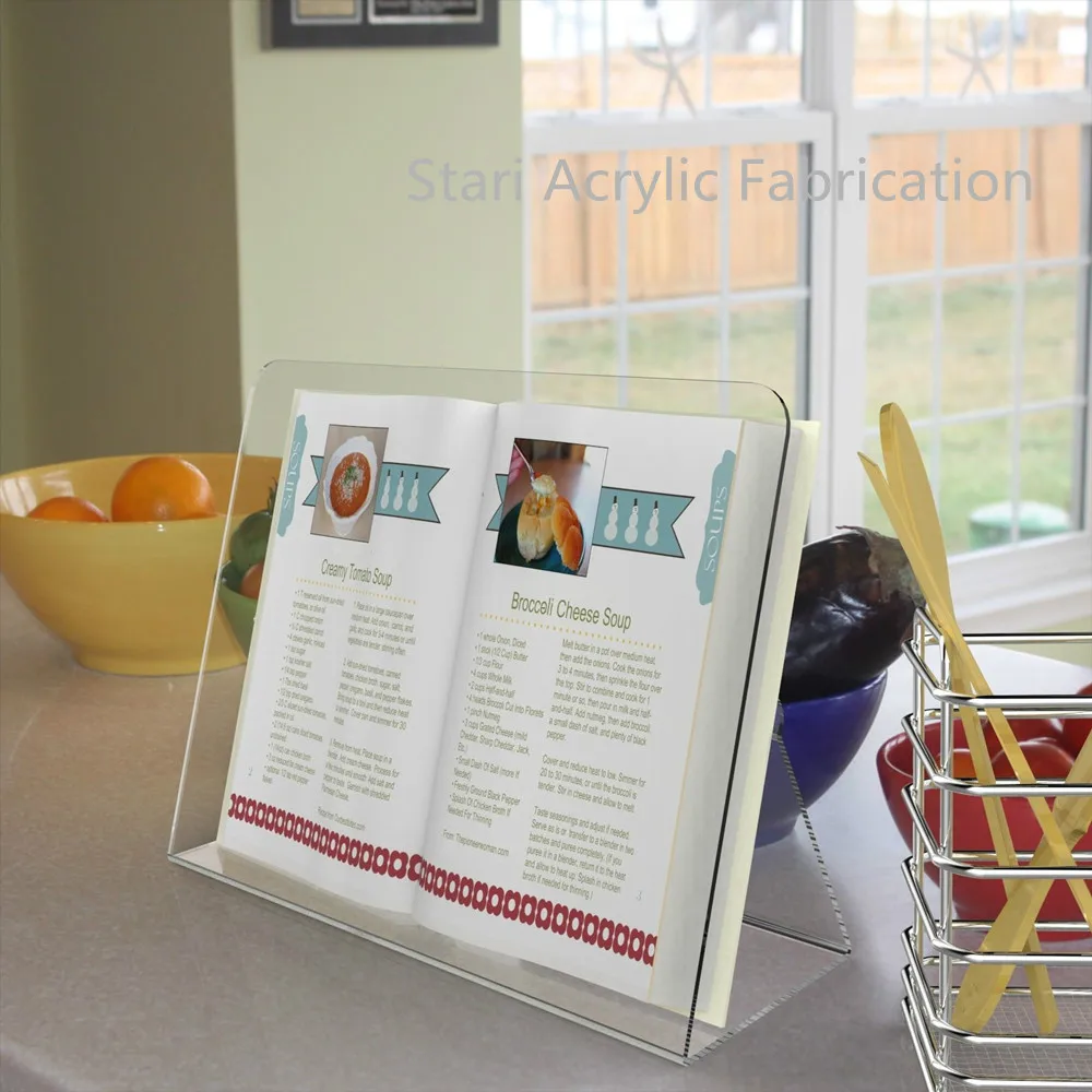 Factory Wholesale Clear Acrylic Cook Book Display Stand,Cookbook Easel