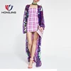 women's banquet sequin embroider poly Open Front no closure Long Kimono Long sleeves straight hem wedding prom party jacket