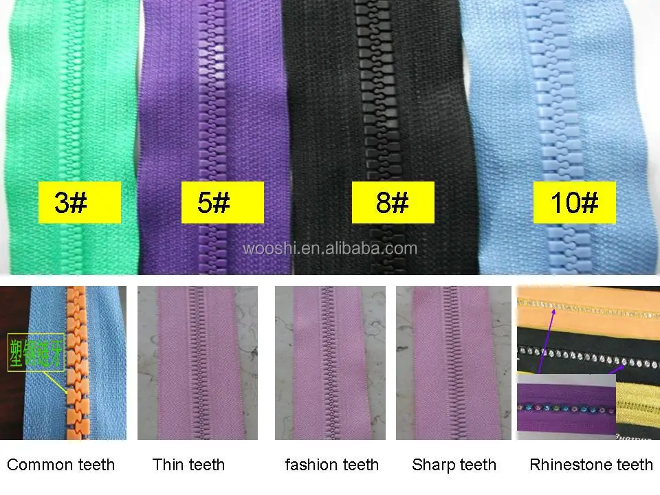 Various Colors Plastic Zip Roll 10# Big Teeth Delrin Zipper For ...