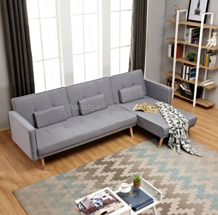 2019 Cheap L Shaped Fabric Corner Sofa Bed Good Quality Furniture