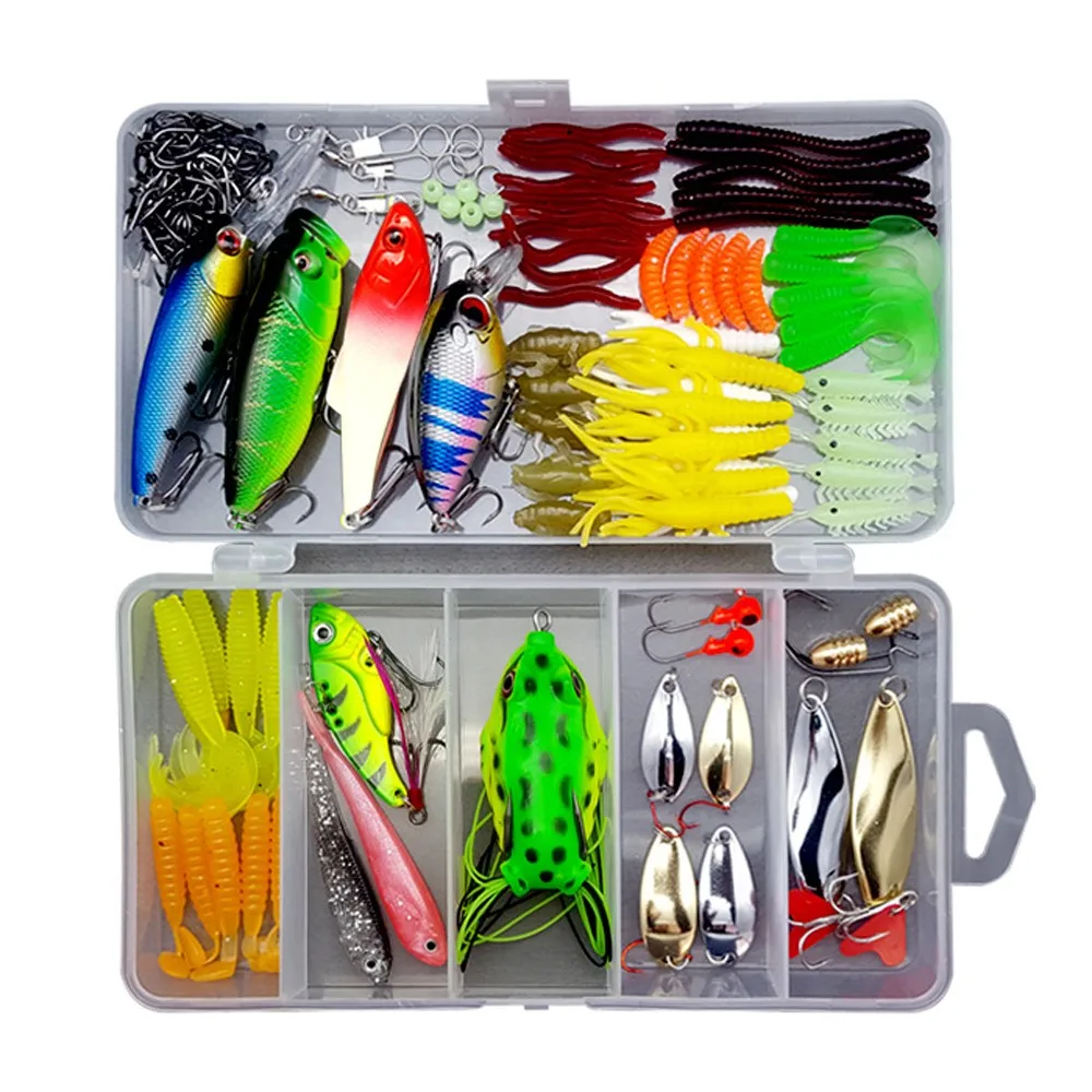 Acekit Fishing Lure Bait Case for Bass Minnow VIB Popper with Multi Trays for Lure Baits and Hooks 