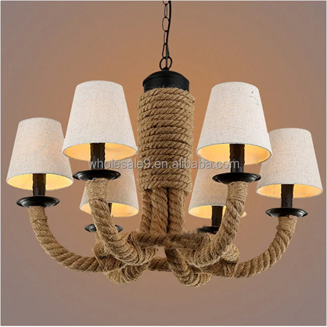 Pays d'amérique style loft rétro balle ombre chanvre corde lustres ... Idées Retro Lustres