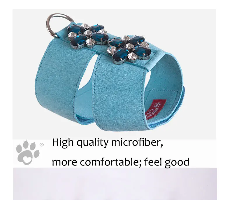 Small Kitten Cat Teddy dog accessories Soft Suede Fabric Fashion jewels puppy Dog Harness with leash set