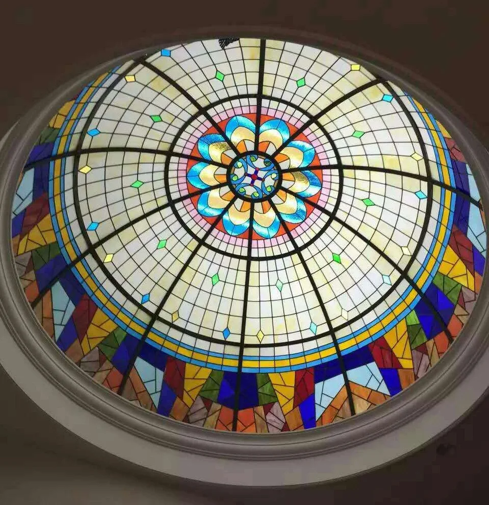 Tiffany Style Decorative Stained Glass For Ceiling Dome Buy Glass Ceiling Dome Stained Glass Dome Tiffany Glass Ceiling Product On Alibaba Com