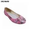 SEAVO fashion elegant beautiful flexible flower ladies pink pump shoes