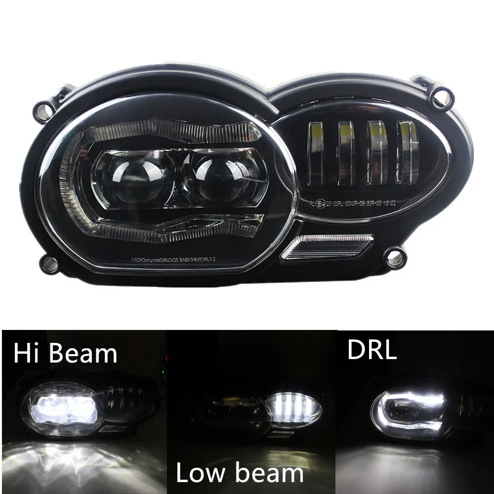 WUKMA LED Headlight Replacement For R1200GS Motorcycle Projector Headlamp Hi-low Beam DRL