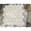 Carrara pure italian white natural marble stone irregular hexagonal mosaic tiles