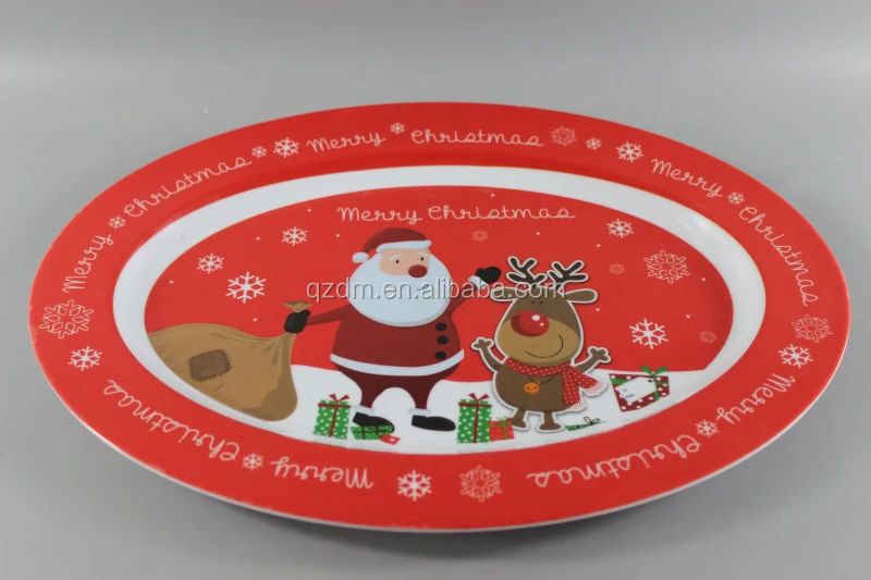 Christmas Melamine Oval Plate 12inch