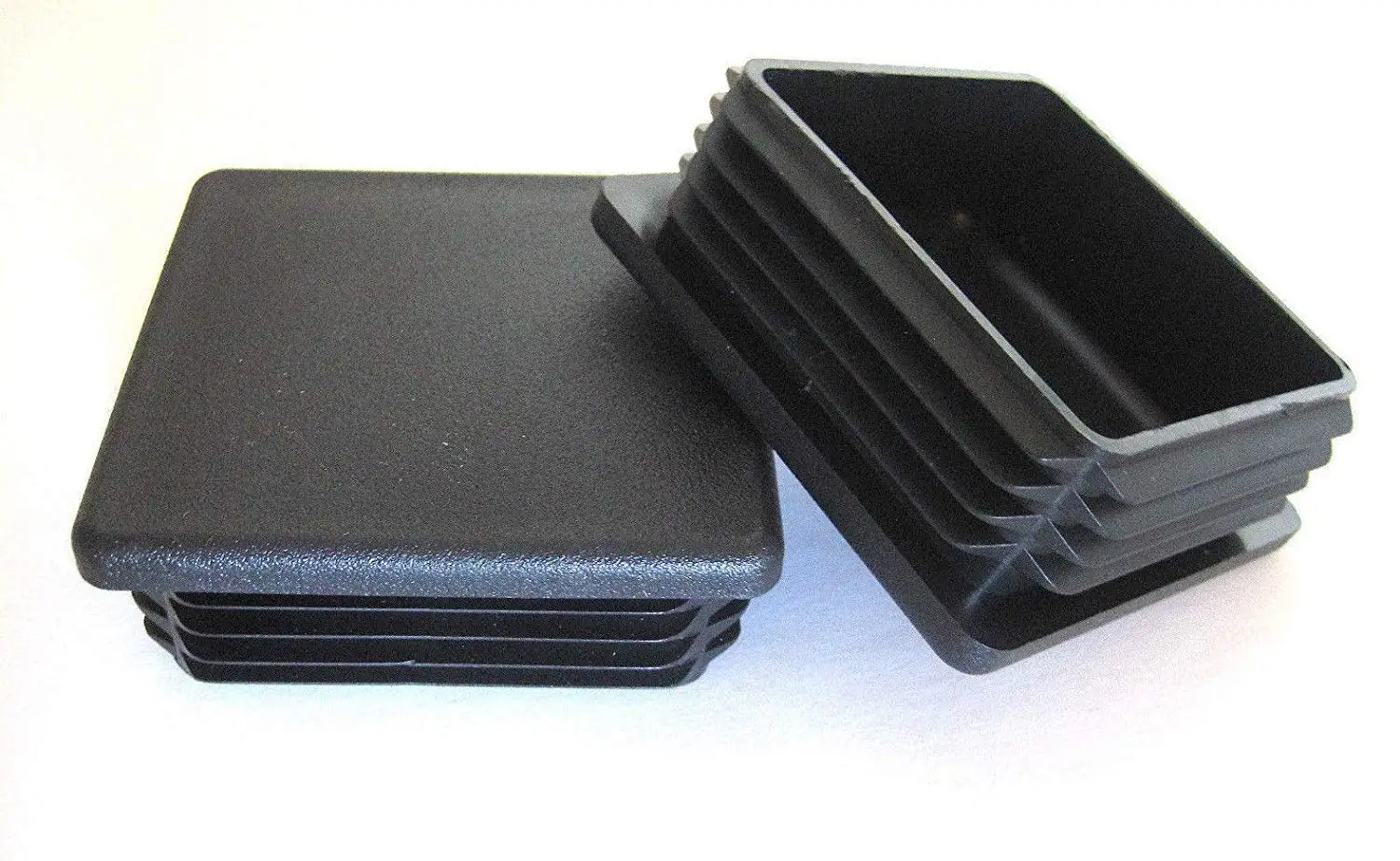 8 PK: 2'' Square Black Plug, 2 Inch Plastic End Cap, Fits 2x2 Post Fence Tubing