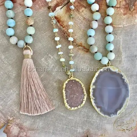 agate slice necklace