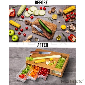 cutting board with trays