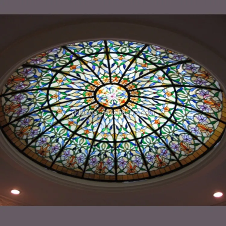 Decorative Building Stained Glass Design Skylight Dome For Ceiling