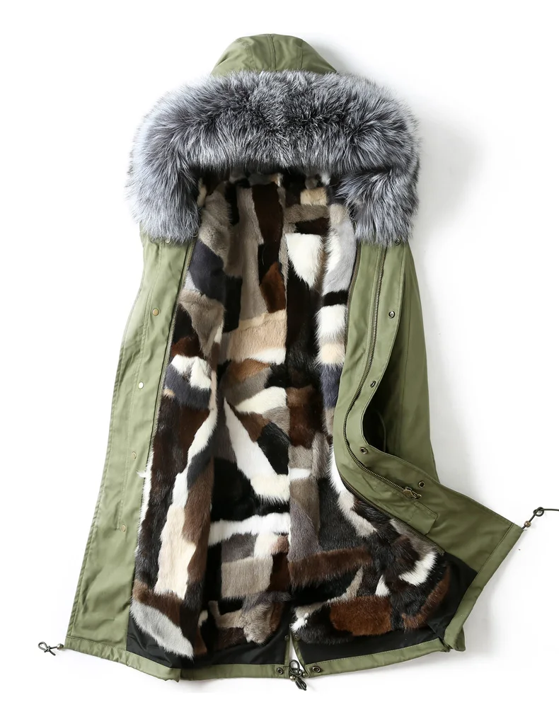 green parka coat with fur hood