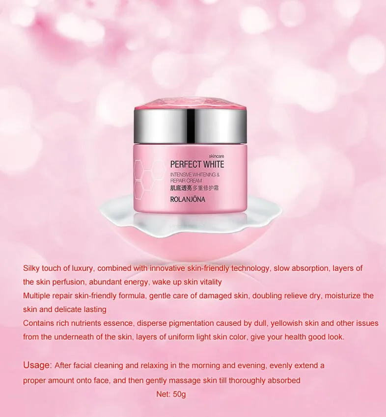 Rolanjona customized logo perfect whitening best face whitening cream