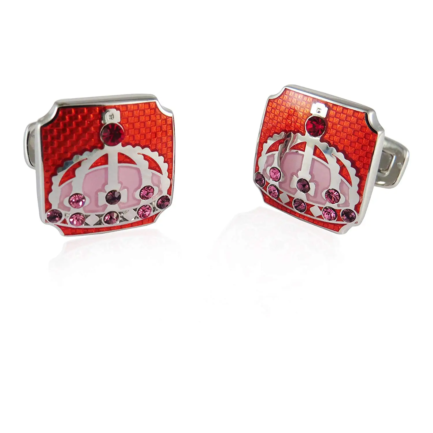 Royal Crown Cufflinks in Red By Jewelry Mountain