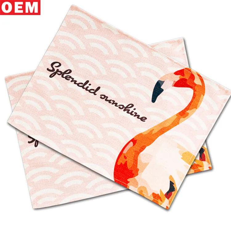 Custom Printed Restaurant Placemat Plate Cup Tablemat Cotton Linen