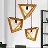 New Wood Triangle Pendant Light Modern Ceiling Fixture Kitchen Chandelier Indoor Lighting