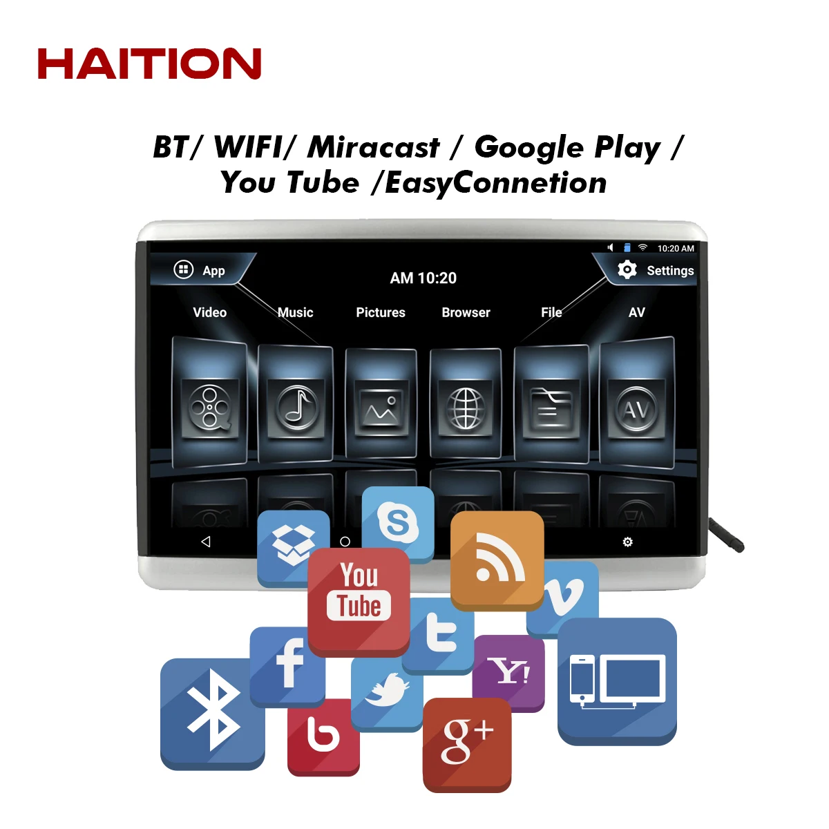 Universal 10.6 Inch Ips Lcd Car Tv Monitor Airplay Android 6.0 Headrest