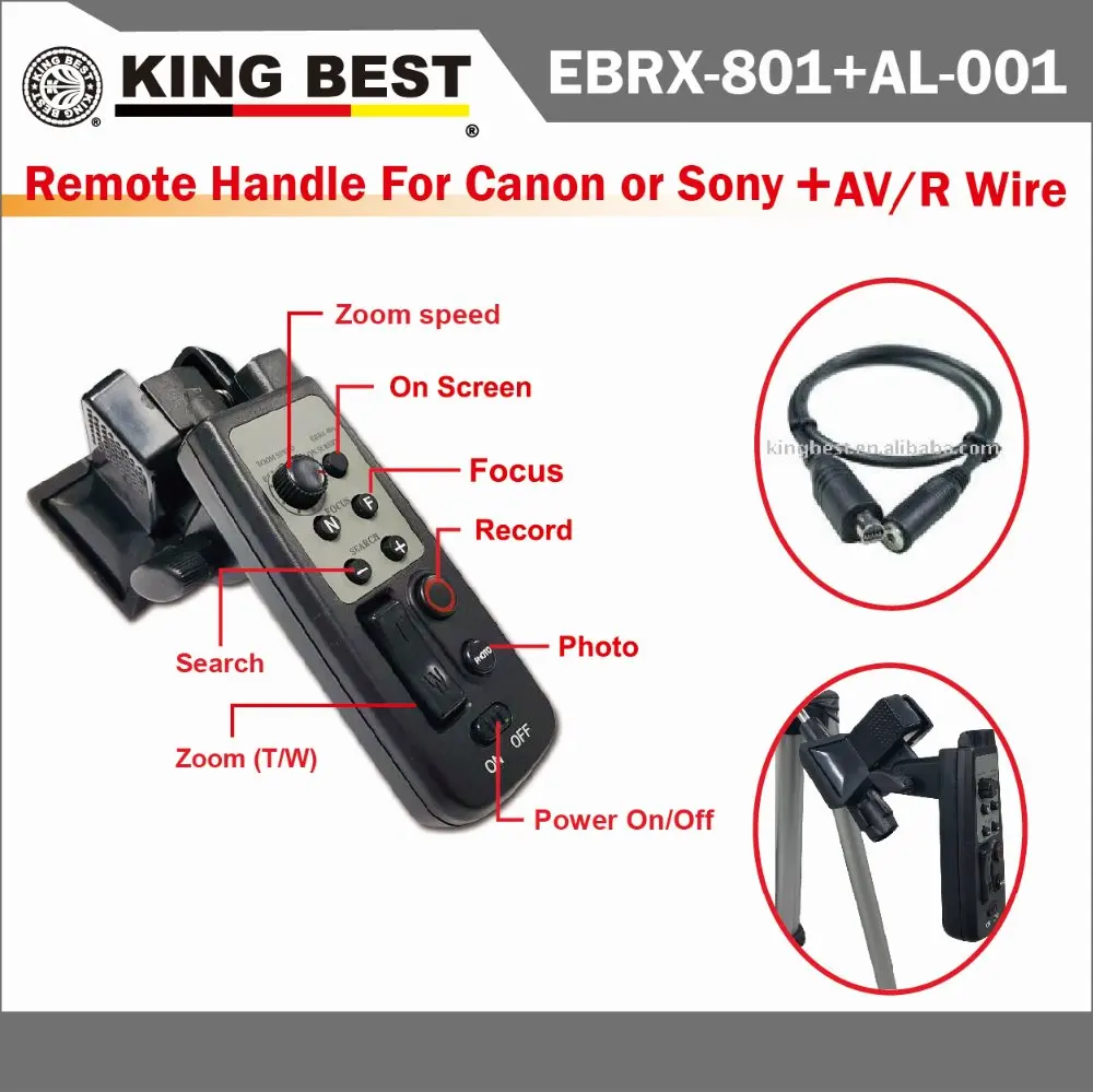 KINGBEST Remote control of tripod for camcorder(LANC) and AV/R Wire /R models LANC wired remote control