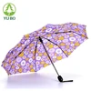 flower roll print 3fold umbrella auto open and close
