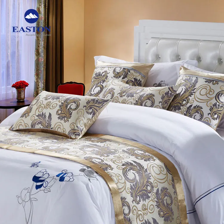 Hotel Matching Throw Pillow And Runner Hotel Linen Bed Runner And