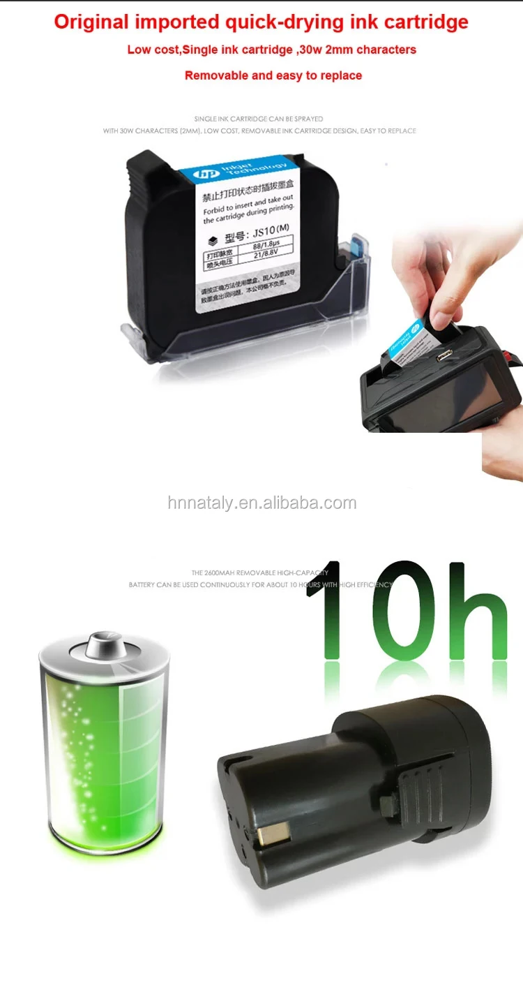 Nataly M3S Mobile Inkjet Printer Mini Handheld Print Expiry Date Inkjet Date Code Printer Machine With 3.5 Inch Touch Screen