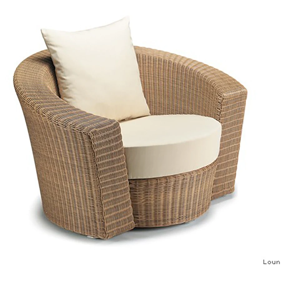 Hot Sell Outdoor All Weather Rattan Tub Chair With Footstool Ottoman