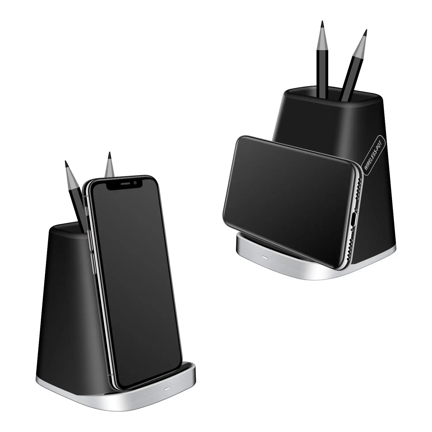 Universal Pen Holder Wireless Charger 2 Coils Compatible Fast Wireless ...