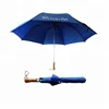 big size advertising wooden handle golf umbrella auto 2-folding umbrella