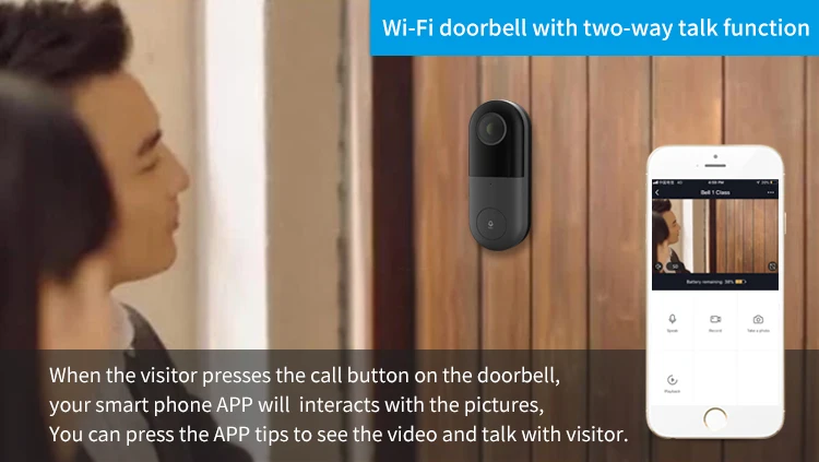 Waterproof Smart Home Tuya App Ring Doorbell Camera Work Visual