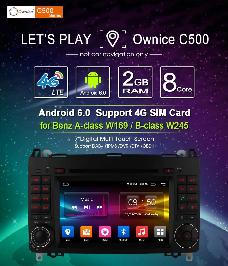 Best HD 1024 Android 6.0 Car DVD Player for Mercedes Benz B200 W169 A160 Viano Vito GPS Radio DAB Stereo Octa 8 Core CPU 2GB RAM 1