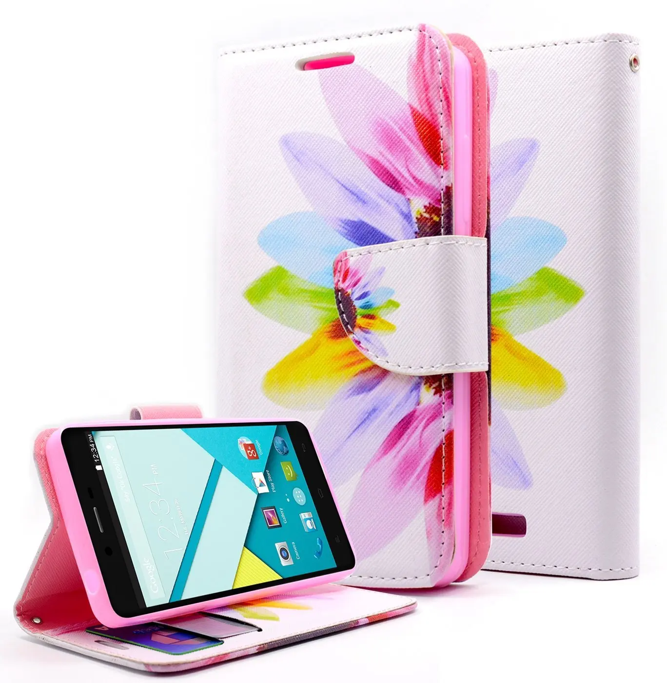 BLU Studio Energy Case, NageBee - BLU Studio Energy Design Dual-Use Flip PU Leather Fold Wallet Pouch Case for BLU Studio Energy D810L (AT & T, Metro PCS, T-Mobile) (Wallet Sunrise)