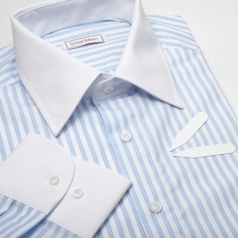 Striped Blue Dress Shirt With White Collar And Cuff Diffe Product On Alibaba Striped Blue Dress Shirt With White Collar And Cuff Diffe Product On Alibaba