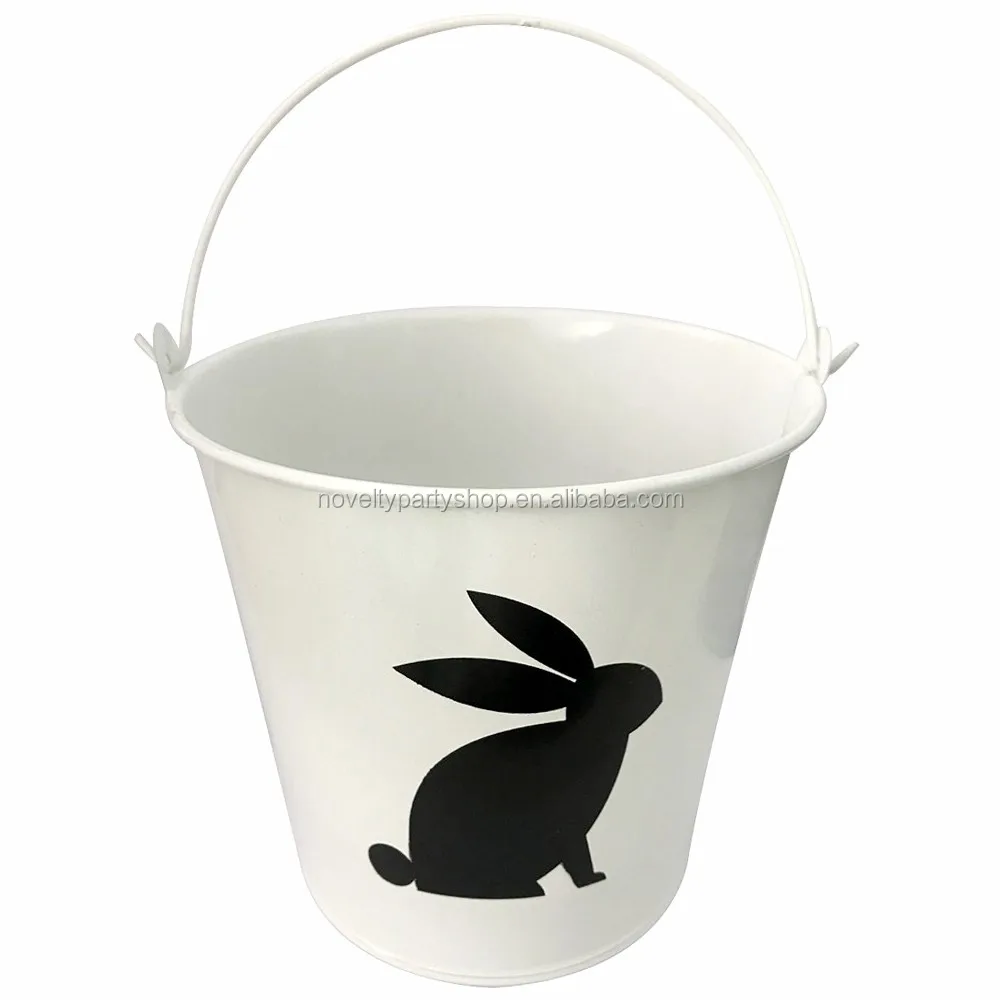 Medium Galvanized Metal Pails Colour Printing Easter Bucket Easter