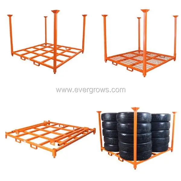 Foldable Tyre Rack , Warehouse Tire Rack , Storage Pallet Racking For Tyre