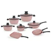 2018 marble silicone cookware set with remove handle