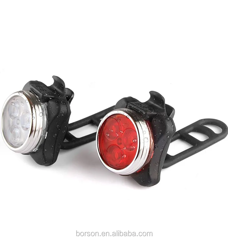 Rechargeable Aluminum Tail Bike Light Super Bright Mini 3 Led Front
