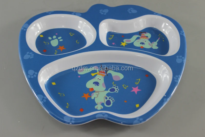 Apple Shape Melamine 3 Divide Dinner Plate For KISD