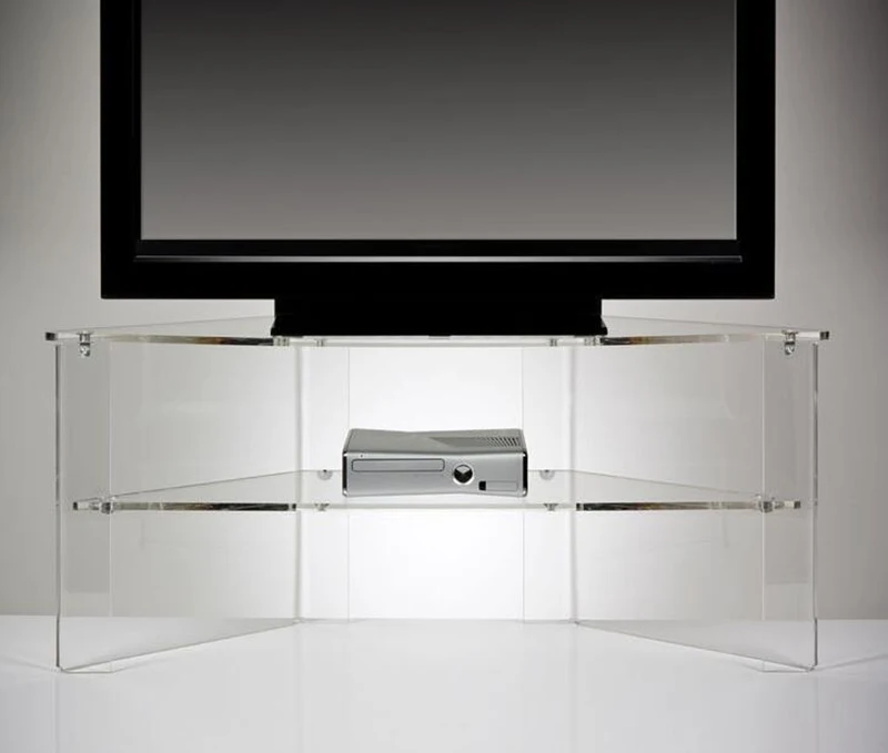 clear plastic tv stand
