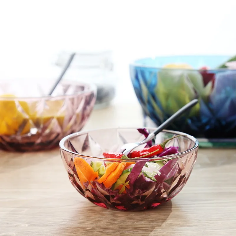 Haonai Colored Glass Fruit Salad Bowl With Classical Design Buy Glass