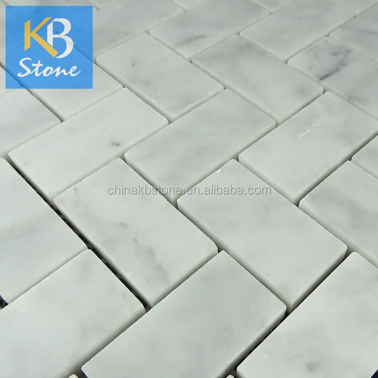 25x48 Großhandel Fischgräten Arten Weiße Marmor Mosaik Fliesen - Buy