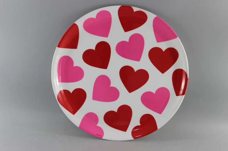 Plastic Dinner Plaste Melamine Loving Heart Dishes Valentine's day